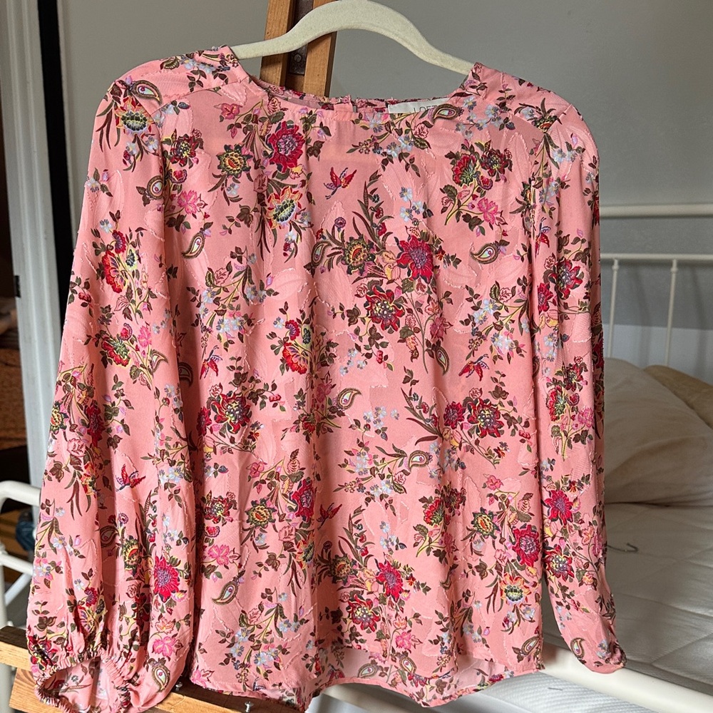 LOFT Pink Floral Blouse